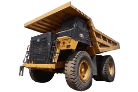 2021 Cat 777E Rigid Dumper Truck -Front left view-white-background