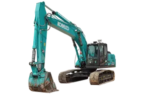2021 Kobelco SK220XDLC Track Excavator White Background
