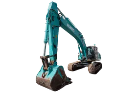 2021 Kobelco SK350LC-10 Track Excavator White Background View