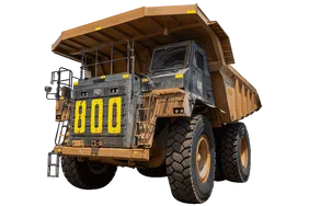 2022 Caterpillar 777E Rigid Dump Truck White Background View