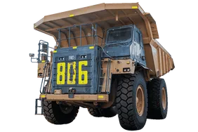 2022 Caterpillar 777E Rigid Dump Truck White Background View