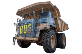 2022 Caterpillar 777E Rigid Dump Truck White Background View