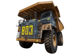 2022 Caterpillar 777E Rigid Dump Truck White Background View