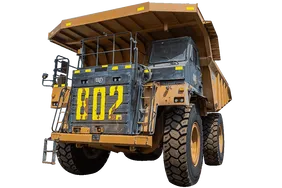 2022 Caterpillar 777E Rigid Dump Truck White Background View
