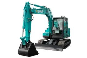 Kobelco SK80-10 Track Excavator White Background Image