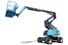 sinoboom ab18ej electric articulated boom lift white background