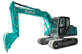 Kobelco SK145XDLC-10E Track Excavator White Background View