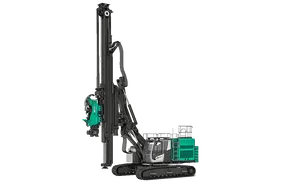 Sennebogen SR35 with ABI Mobilram TM16 Piling Rig white Background Image