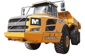 volvo a35f articulated hauler white background image