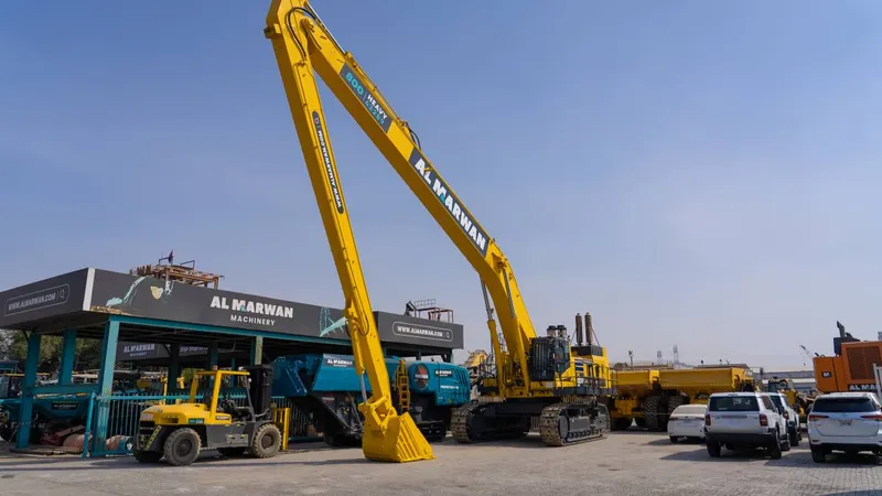 The massive long boom Komatsu PC1250 Excavator