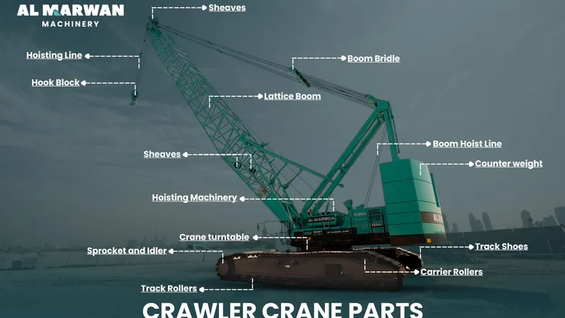 Key parts of lattice boom crawler crane.