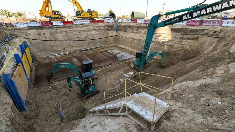 long reach excavators in action
