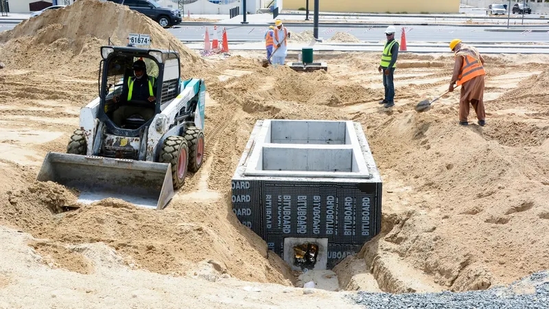 A Bobcat S510 skid steer loader used for backfilling on infrastructure projects