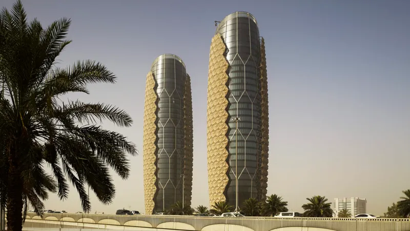 Al Bahr Towers of Abu Dhabi as part of UAE's green building efforts - image courtesy of The Architects' Journal
