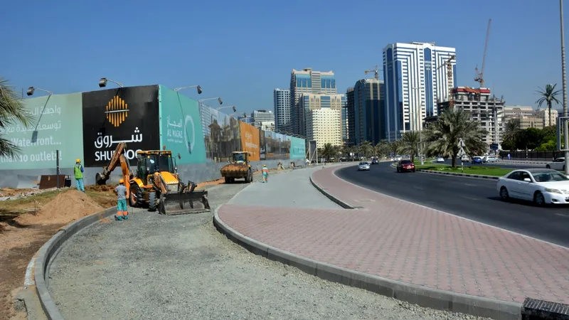 Heavy equipment rental fleet completes parking plots and an inner Sharjah street on Al Majaz Park and Waterfront