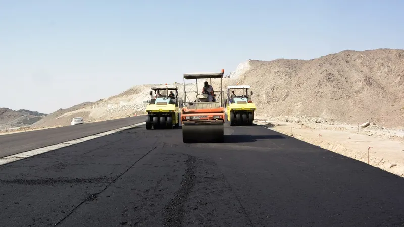 After excavation work was complete, Al Marwan's road building equipment rental fleet went in to give the project an enduring finish