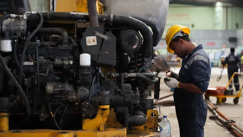 Heavy equipment inspection includes checking vital engine components