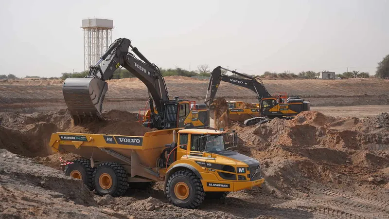 Al Marwan’s Volvo A45G trucks in action