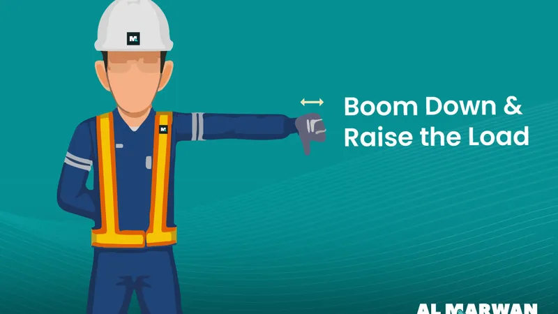 Boom Down & Raise the Load Crane Hand Signal