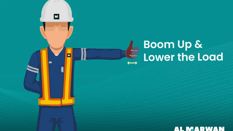 Boom Up & Lower the Load Crane Hand Signal