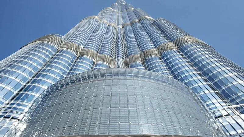 Worm's-eye view of Burj Khalifa, image courtesy of Arabia Horizons
