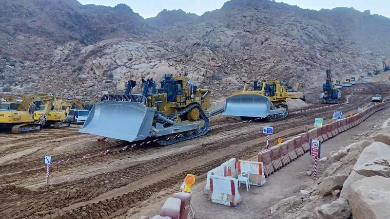  multiple Cat D11s at NEOM mega-project