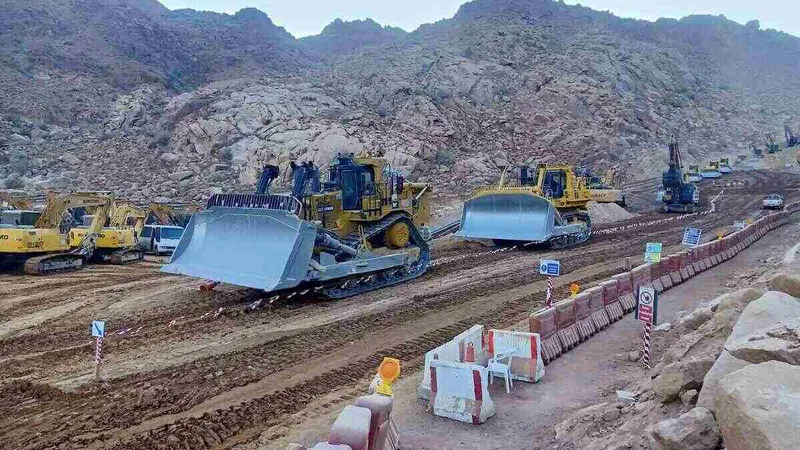  multiple Cat D11s at NEOM mega-project