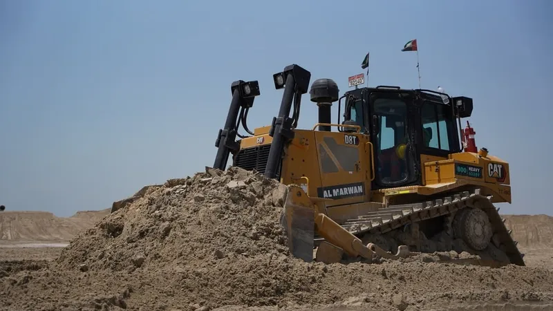 As seen at work on Al Marwan's rental fleet in Abu Dhabi, UAE- the CAT D8T bulldozer is a popular model in construction