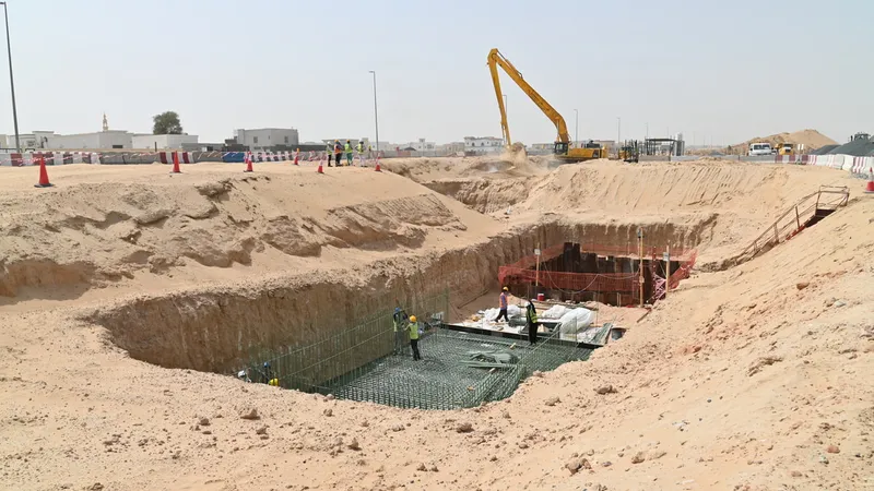 Foundation works as constructed by Al Marwan Machinery on the site of Masaar by Arada