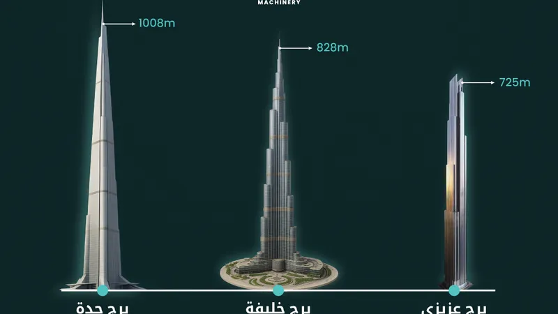 three towers difference in height