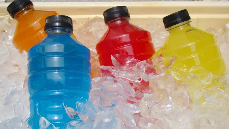Electrolyte drinks contain water, electrolyte, usually sodium and potassium, and sugar and help rehydrate - Image courtesy of Harvard