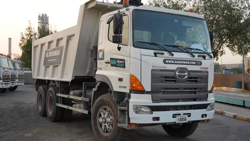 An Al Marwan Hino 700 tipper truck
