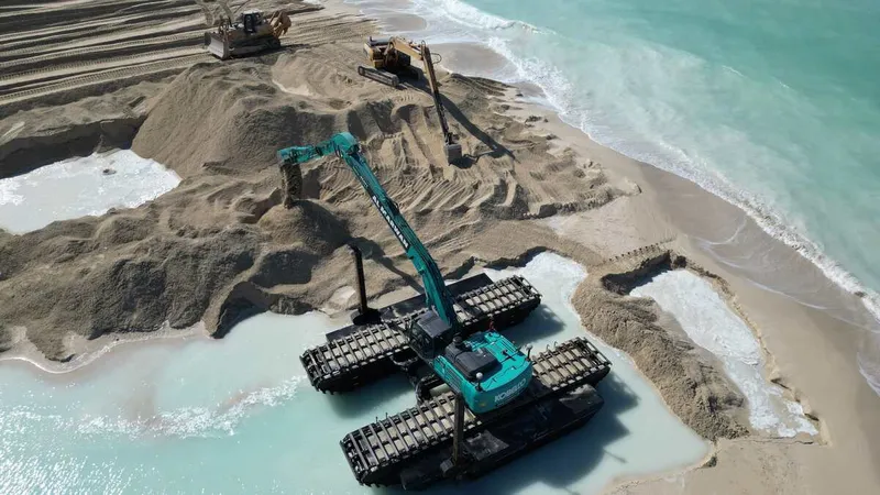 Kobelco SK380 amphibious excavator