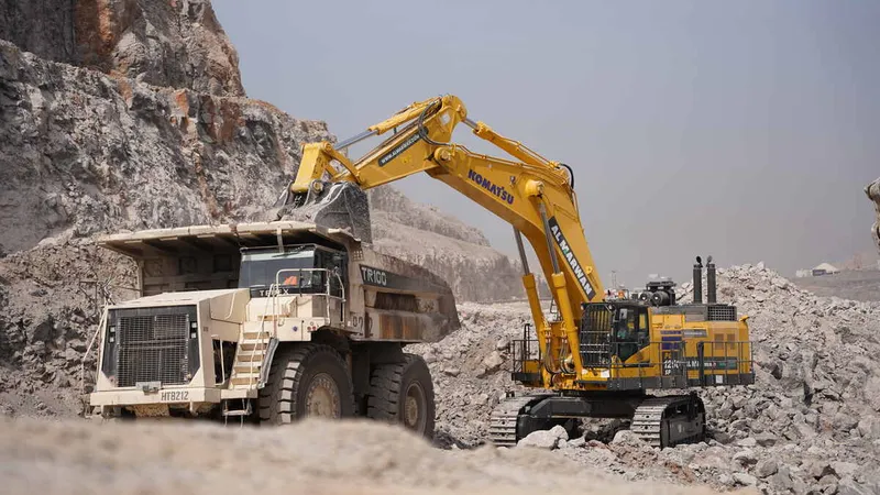 Komatsu PC 1250 excavator on site