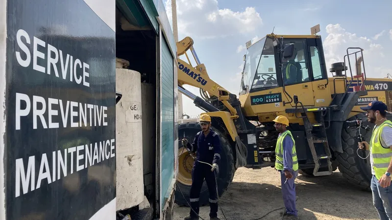 Mobile workshop performs preventive maintenance and heavy equipment greasing on-site