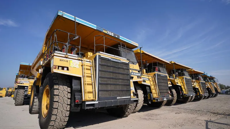 Multiple Komatsu HD785 units at the Al Marwan yard