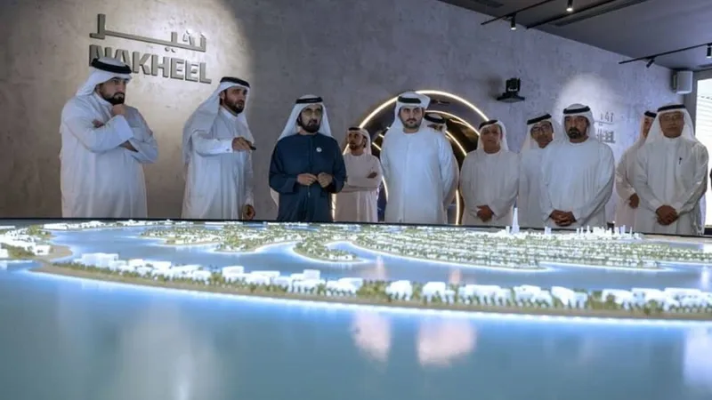 Sheikh Mohammed bin Rashid Al Maktoum, Vice-President and Prime Minister of the UAE and Ruler of Dubai, unveiling the masterplan for Palm Jebel Ali