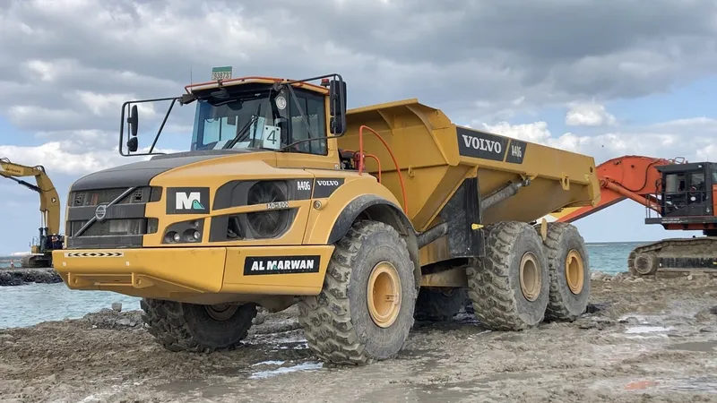 A Volvo A40G articulated hauler as part of Al Marwan Machinery's rental fleet in Dubai, UAE