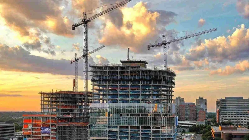 Multiple TEREX SK 415-20 Hammerhead Tower Cranes on site - Image courtesy of TEREX