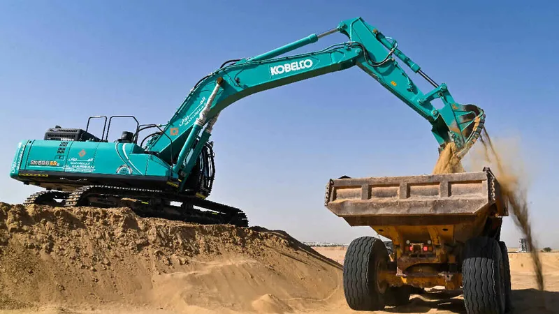 حفار SK500 الكبير في الموقع