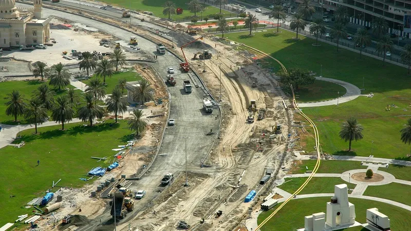 Early stages of Al Majaz Sharjah Park and Waterfront construction project