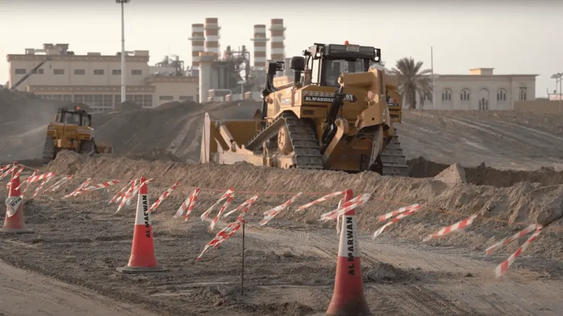 Using safety cones as part of Al Marwan's HSE measures