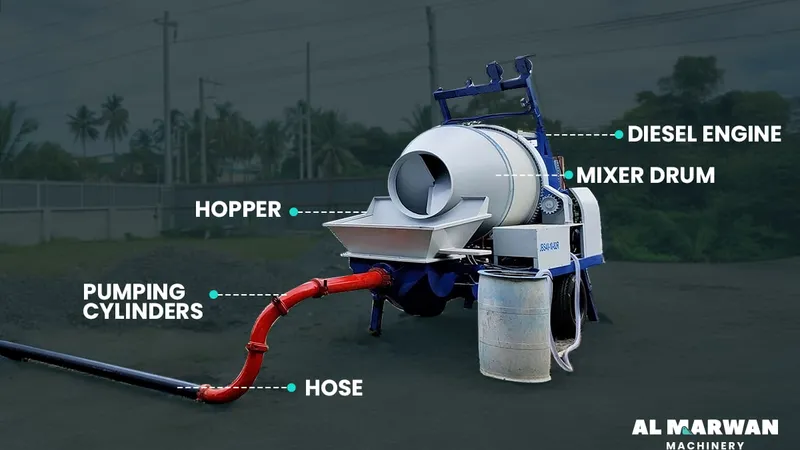 main parts of line concrete pump