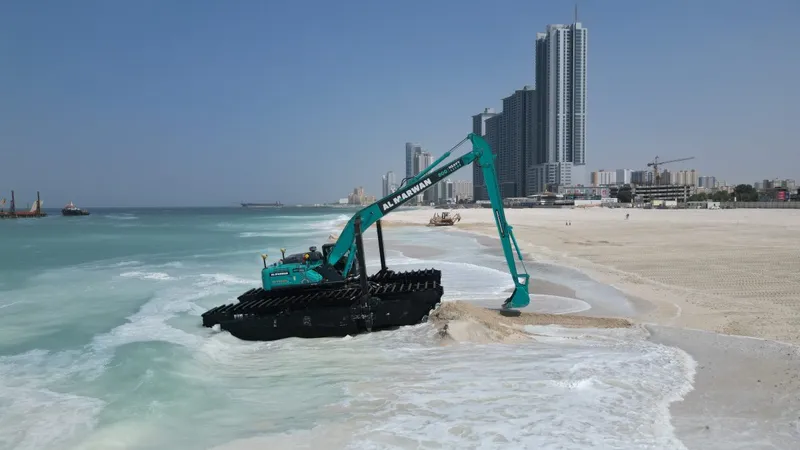 Kobelco SK380 amphibious excavator