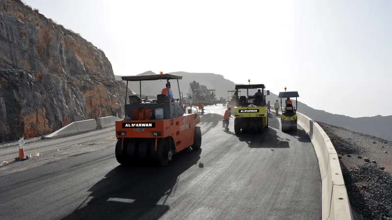A fleet of asphalt and soil compactors ensuring a proper finish