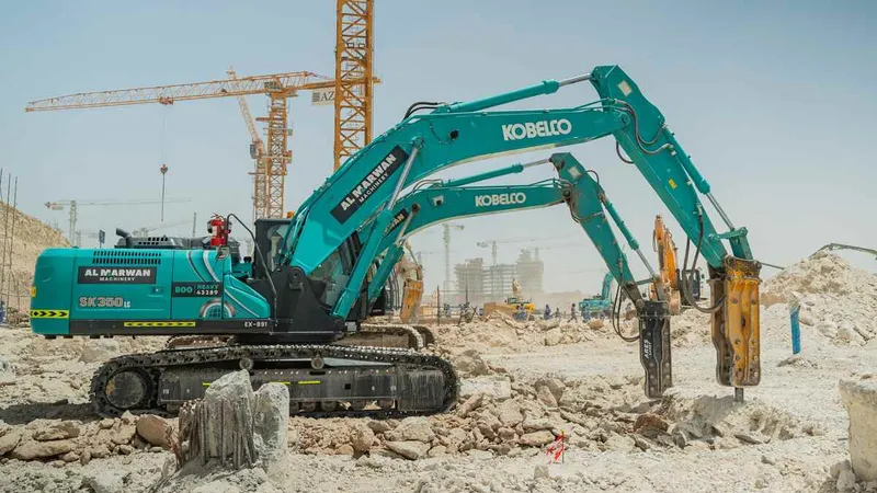 Two Kobelco excavators