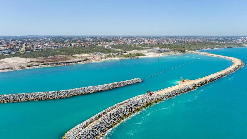 Breakwaters are constructed to protect structures built at sea - image courtesy of Development WA