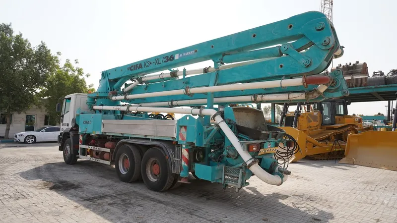 A Cifa concrete pump mounted on an Iveco truck