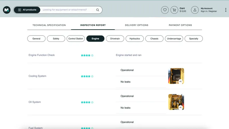 An excavator's inspection report on almarwan.com