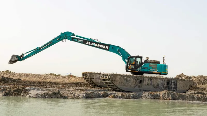SK380 amphibious excavator